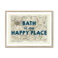 Bath is my Happy Place Art Print | Vintage Map Print of Bath - Framed Wall Art