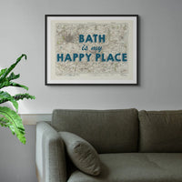 Bath is my Happy Place Art Print | Vintage Map Print of Bath - Unframed Wall Art