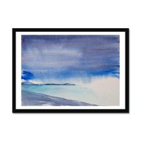 Beach Print (Watercolour Beach Art) Fleeting Rain - Framed