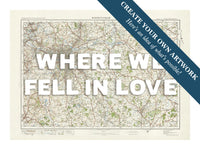 Custom Map print of Birmingham | Personalised Map Print | Map Wall Art in White Hand Drawn Font - Unframed wall art