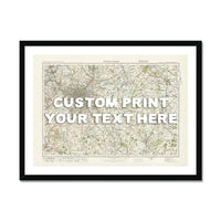 Custom Map Print of Birmingham | Personalised Map Print | Map Wall Art in White Hand Drawn Font - Framed Wall Art