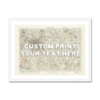 Custom Map Print of Birmingham | Personalised Map Print | Map Wall Art in White Hand Drawn Font - Framed Wall Art
