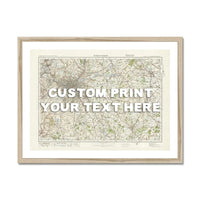 Custom Map Print of Birmingham | Personalised Map Print | Map Wall Art in White Hand Drawn Font - Framed Wall Art