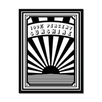 Black 100% Sunshine (Graphic Wall Art) - Framed - Beach House Art