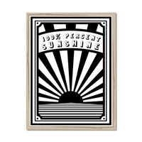 Black 100% Sunshine (Graphic Wall Art) - Framed - Beach House Art