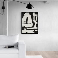 Black Abstract Coast No 1 - Framed Print Wall Art 45.00 Beach House Art