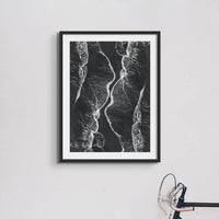Black Surf (Black & White Photography) - Framed - Beach House Art