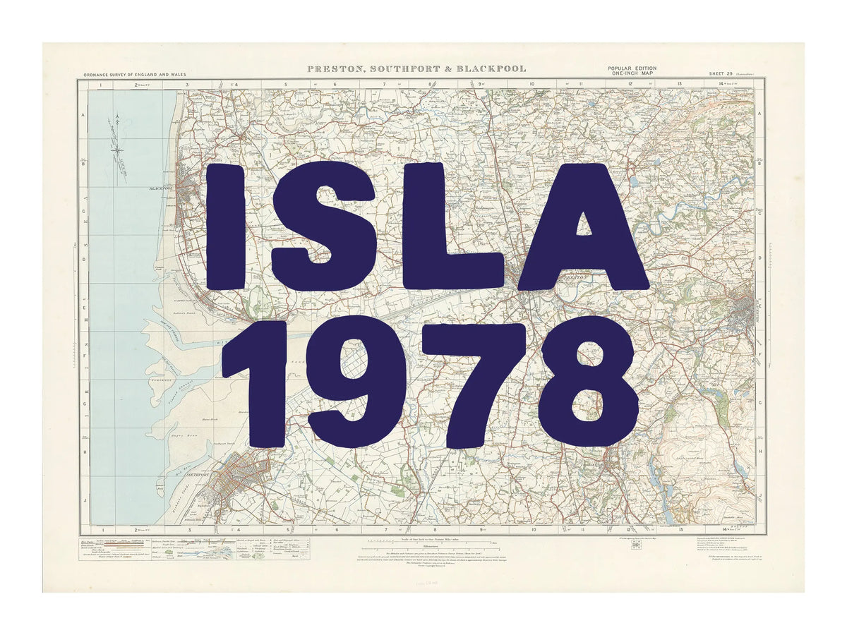 Blackpool Personalised Map Print | Custom Map of Blackpool | Navy Hand Drawn Font - Unframed Wall Art