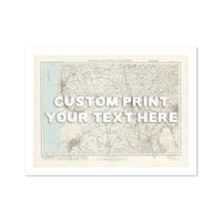 Blackpool Personalised Map Print | Custom Map of Blackpool | White Hand Drawn Font - Unframed Wall Art