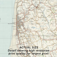 Blackpool Vintage Map Print | Map Print of Blackpool - Unframed Wall Art