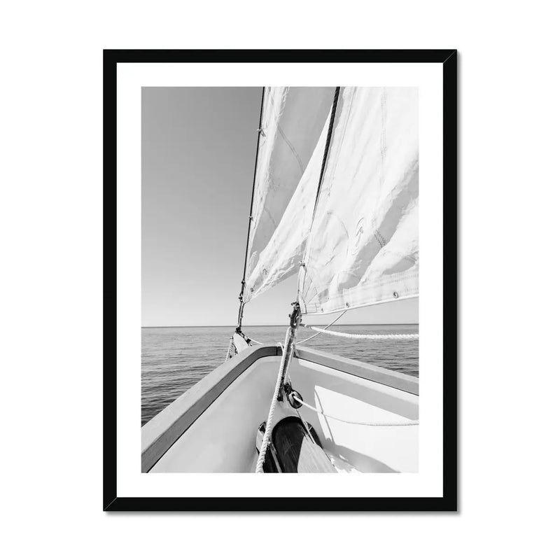 Bow Horizon (Black & White Photography) - Framed - Beach House Art