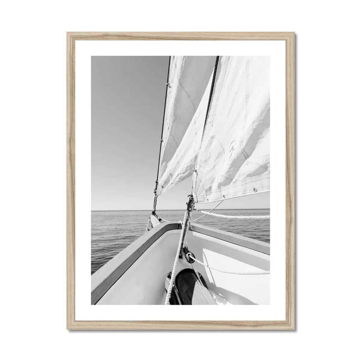 Bow Horizon (Black & White Photography) - Framed - Beach House Art