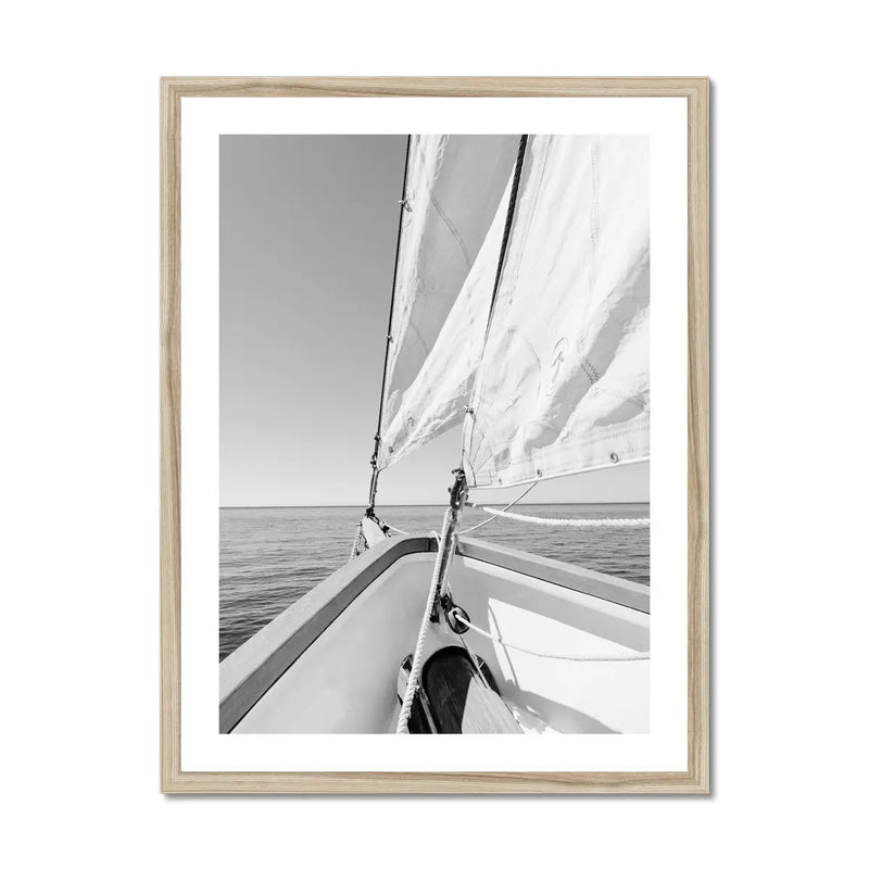 Bow Horizon (Black & White Photography) - Framed - Beach House Art