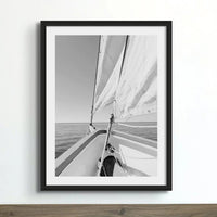 Bow Horizon (Black & White Photography) - Framed - Beach House Art