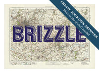 Map print of Bristol & Bath | Personalised Map Print | Map prints in navy font - Unframed wall art