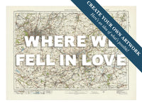Custom Map prints of Bristol & Bath | Personalised Map Print | Map print in white font - Unframed wall art