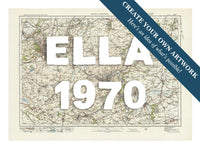 Custom Map prints of Bristol & Bath | Personalised Map Print | Map print in white font - Unframed wall art