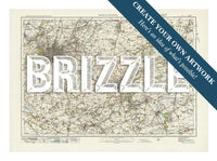 custom Map Print of Bristol & Bath | Personalised Map Print | Map Prints in white font - Framed wall art