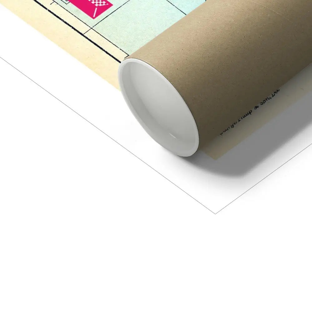 Custom Cornwall Map Print | Personalised Art Print with Pink Font - Unframed Wall Art