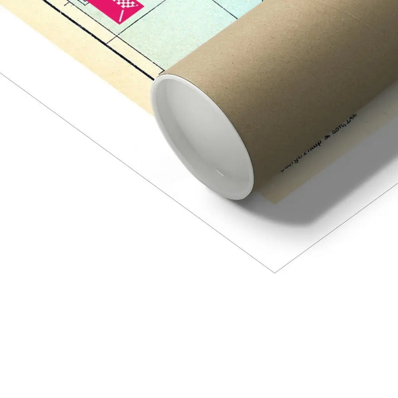 Custom Cornwall Map Print | Personalised Art Print with Pink Font - Unframed Wall Art