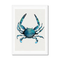 Crab Painting Print | Watercolour Shellfish Art - Framed Wall Art