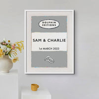 1st Anniversary Paper Gift | Custom Name Print | Anniversary Gift Print | Grey - Framed Wall Art