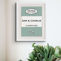 personalised wedding gifts | Custom Name Print | Anniversary gift art print in Green - Framed wall art