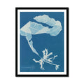 Cyan Kelp: Vintage Seaweed Print - Framed - Beach House Art