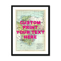 Custom map print of Devon | Personalised Map Print | Map prints with pink text - Framed wall art