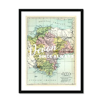 Devon Since Always (Devon Map) Vintage Map Art - Framed - Beach House Art