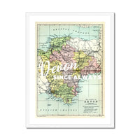 Devon Since Always (Devon Map) Vintage Map Art - Framed - Beach House Art