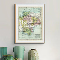 Devon Since Always (Devon Map) Vintage Map Art - Framed - Beach House Art