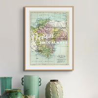 Devon Since Always (Devon Map) Vintage Map Art - Unframed - Beach House Art