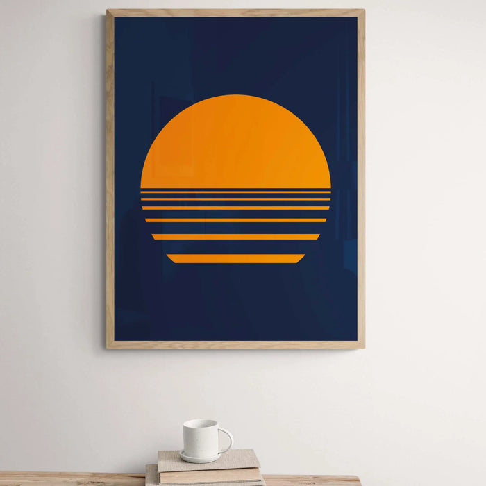 Disco Sunset - Graphic Wall Art - Framed - Beach House Art