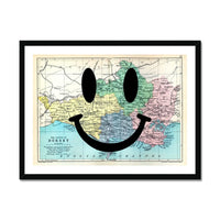 Dorset Makes Me Happy (Dorset Map) Vintage Map Art - Framed - Beach House Art