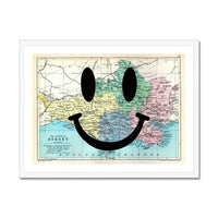 Dorset Makes Me Happy (Dorset Map) Vintage Map Art - Framed - Beach House Art