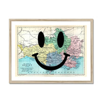 Dorset Makes Me Happy (Dorset Map) Vintage Map Art - Framed - Beach House Art