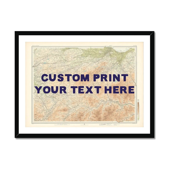 Edinburgh Personalised Map Print | Map Print of Edinburgh | Navy Hand Drawn Font - Framed Wall Art
