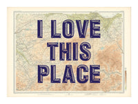 Edinburgh Personalised Map Print | Custom Map of Edinburgh | Navy Vintage Font - Unframed Wall Art
