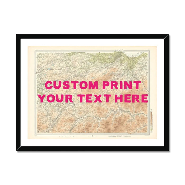 Edinburgh Personalised Map Print | Map Print of Edinburgh | Pink Hand Drawn Font - Framed Wall Art