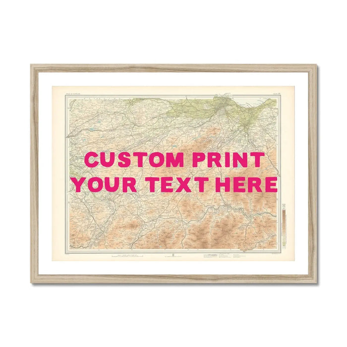 Edinburgh Personalised Map Print | Map Print of Edinburgh | Pink Hand Drawn Font - Framed Wall Art