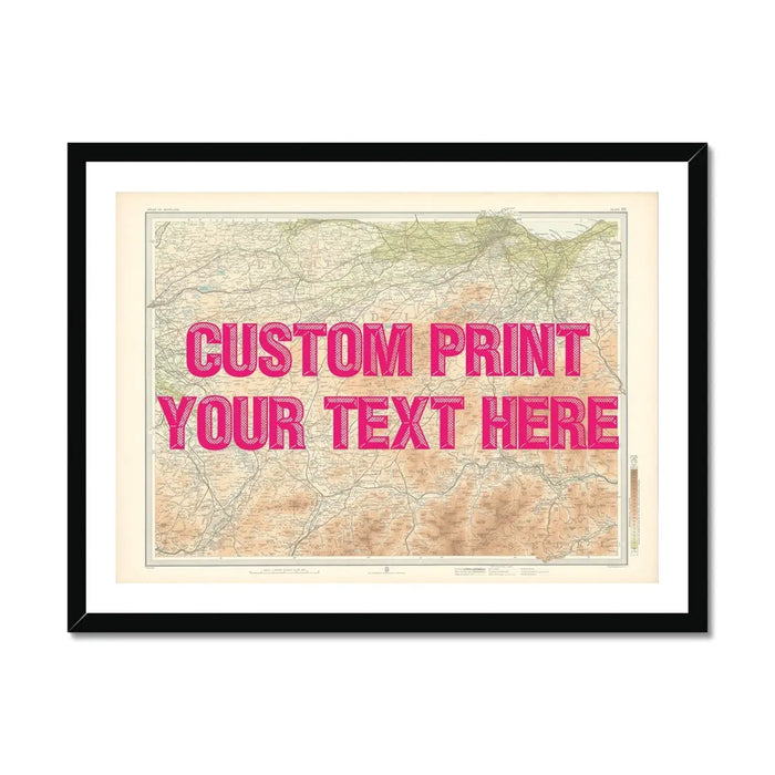 Edinburgh Personalised Map Print | Map Print of Edinburgh | Pink Vintage Font - Custom Framed Map Wall Art