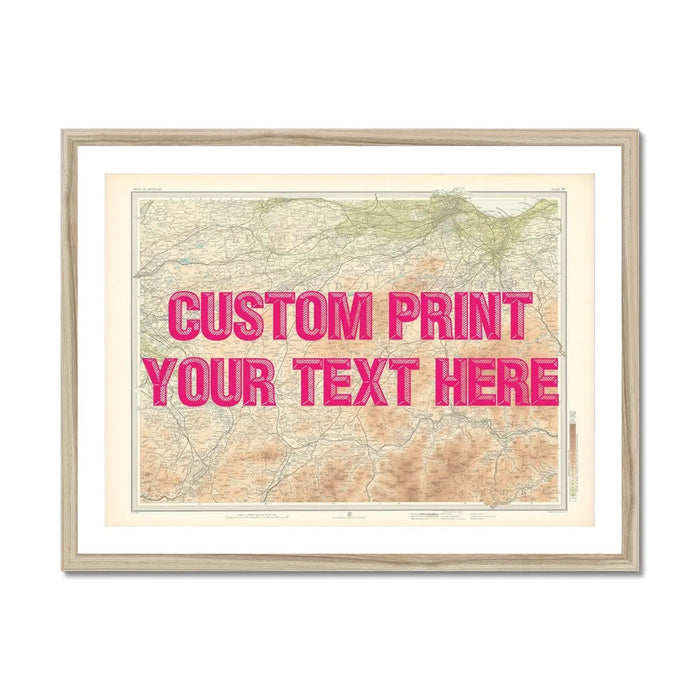 Edinburgh Personalised Map Print | Map Print of Edinburgh | Pink Vintage Font - Custom Framed Map Wall Art