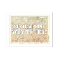Edinburgh Personalised Map Print | Custom Map of Edinburgh | White Vintage Font - Unframed Wall Art 
