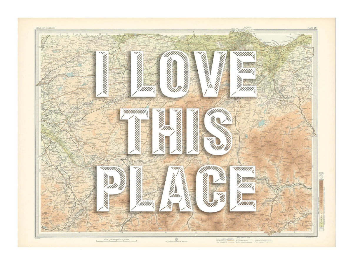 Edinburgh Personalised Map Print | Custom Map of Edinburgh | White Vintage Font - Unframed Wall Art 