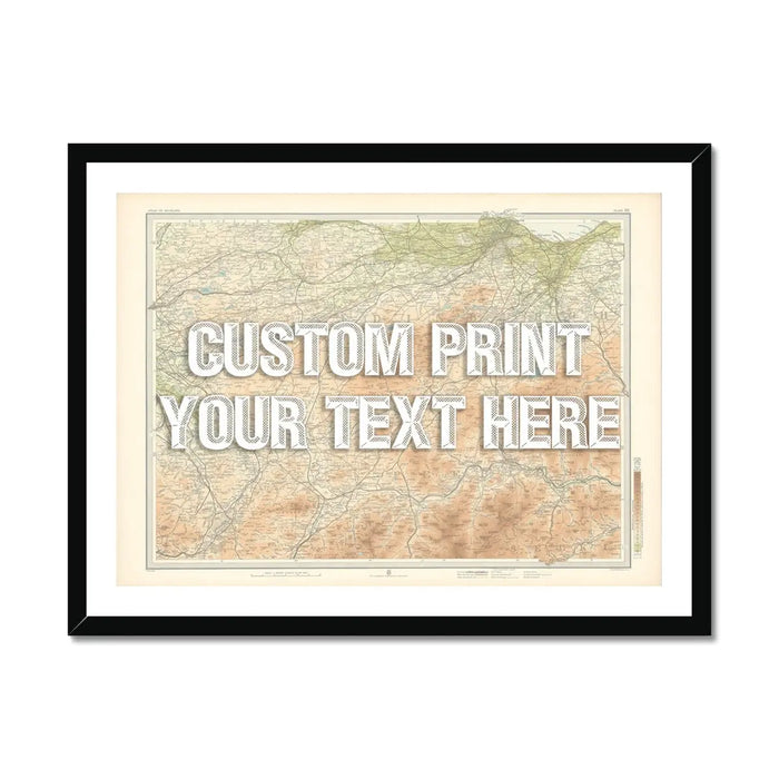Edinburgh Personalised Map Print | Custom Map of Edinburgh | White Vintage Font - Framed Wall Art
