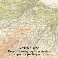 Edinburgh Vintage Map Print | Custom Map Print of Edinburgh - Unframed Wall Art