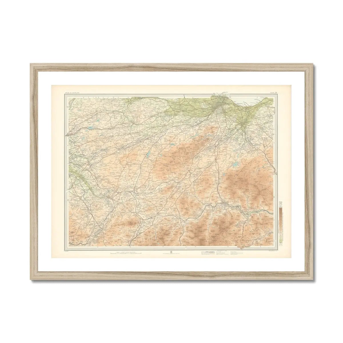 Edinburgh Vintage Map Print | Custom Map Print of Edinburgh - Framed Wall Art