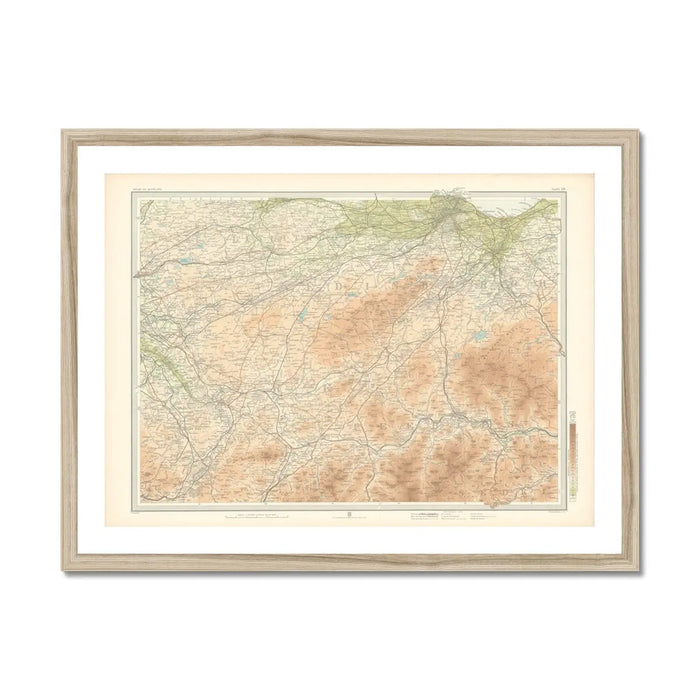 Edinburgh Vintage Map Print | Custom Map Print of Edinburgh - Framed Wall Art