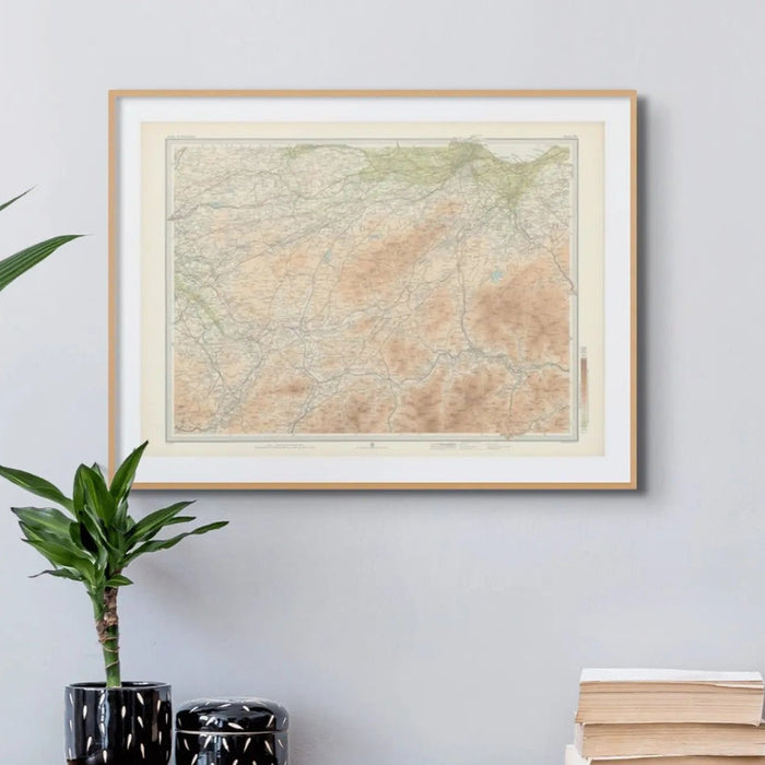 Edinburgh Vintage Map Print | Custom Map Print of Edinburgh - Framed Wall Art
